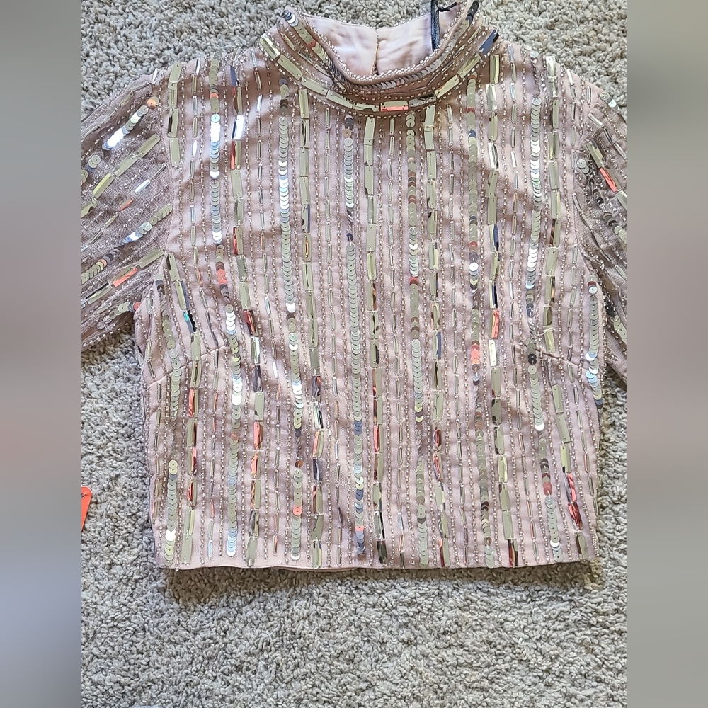 Blush Pink Sequin Short Top